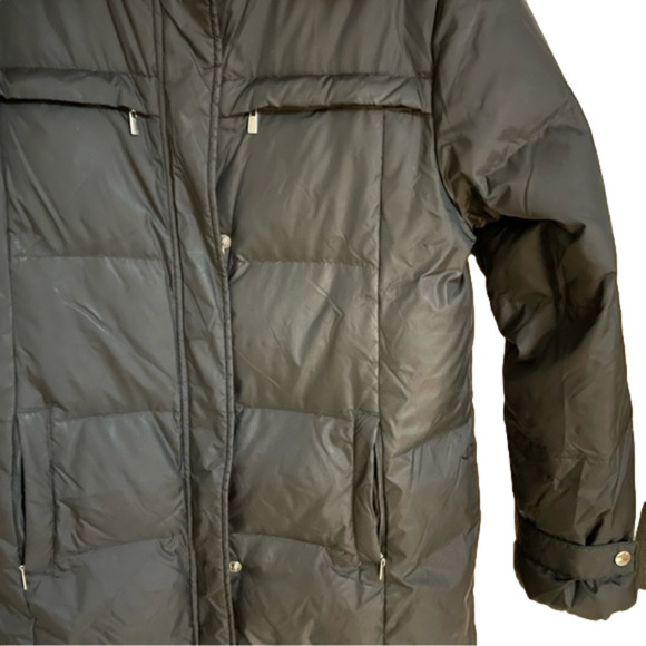 London Fog Down Waterfowl Feathers Faux Fur Knee length Side Zip Hood… - Picture 5 of 15